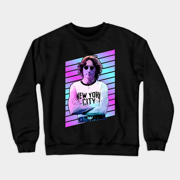 John lennon \ Portrait | Colorful Crewneck Sweatshirt by Aloenalone